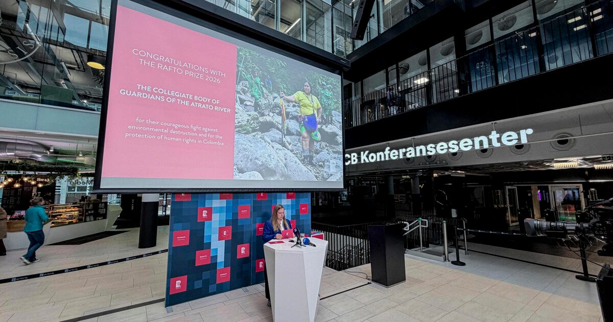 Årets Raftopris til kampen mot ulovlig og miljøfarlig gullutvinning i Colombia