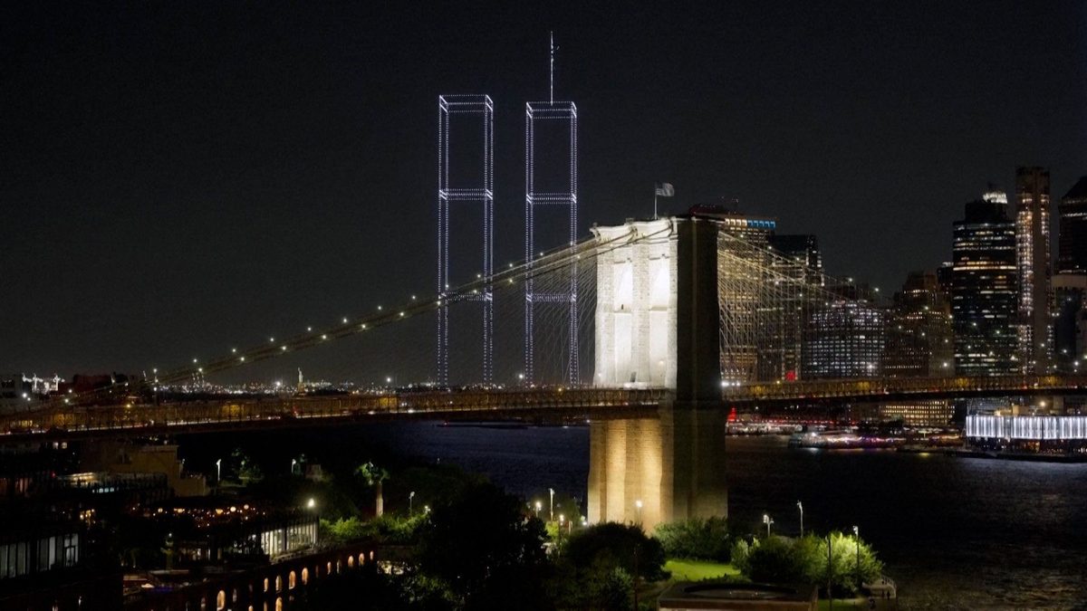 Drones recreate Twin Towers in tribute ahead of 9/11 anniversary