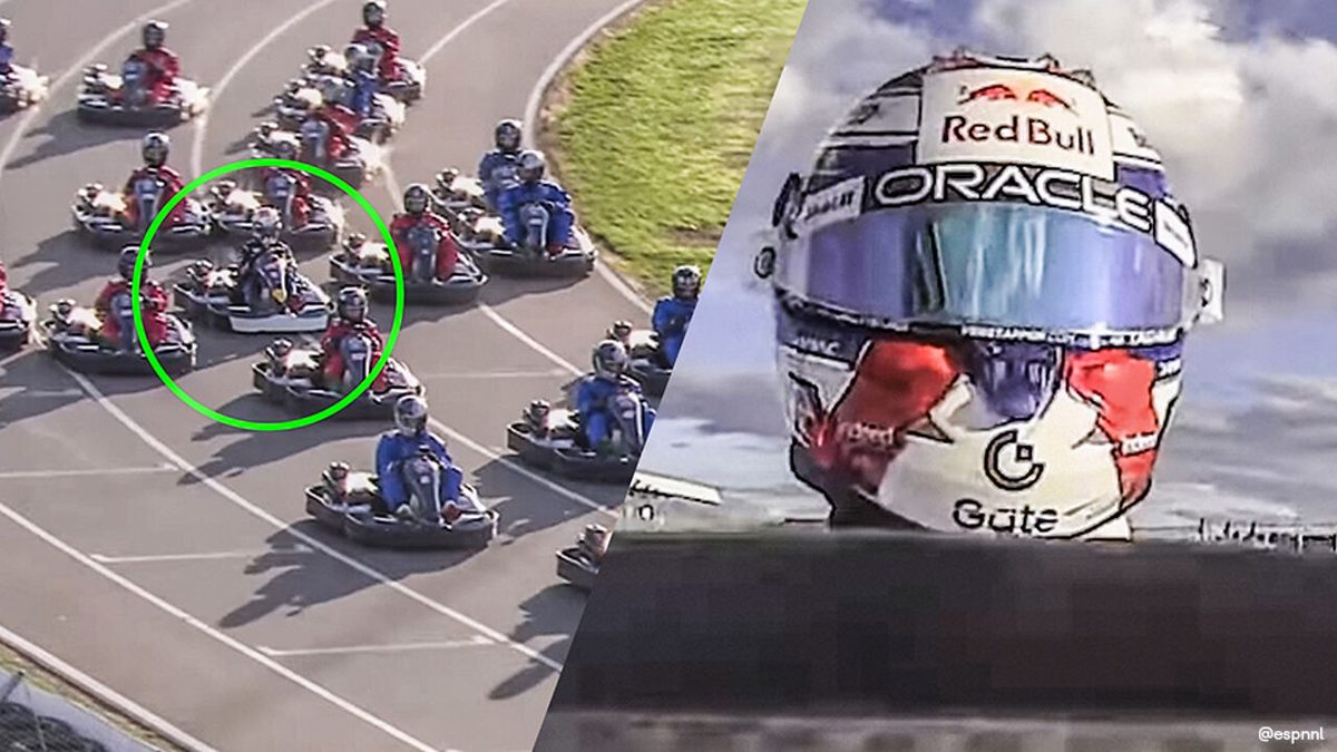 Na ruim 35 minuten was hij er al klaar mee: Max Verstappen voltooit uitdaging in kartrace zonder problemen