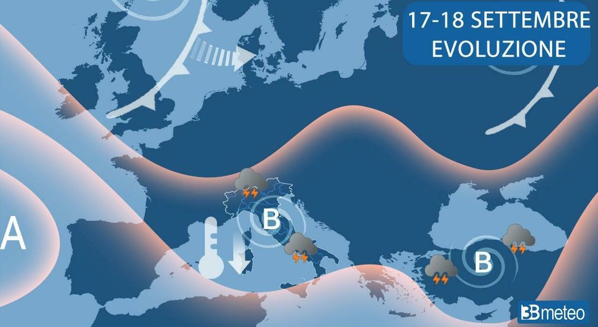 Allerta meteo domani in 8 regioni per temporali e piogge, arancione in Liguria ed Emilia-Romagna: le previsioni