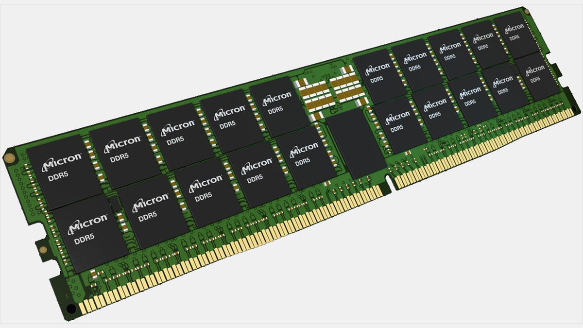 Micron announces 512GB DDR5-9200 memory modules with 16W power draw — up to 12TB per server, claims 60% less energy-int…