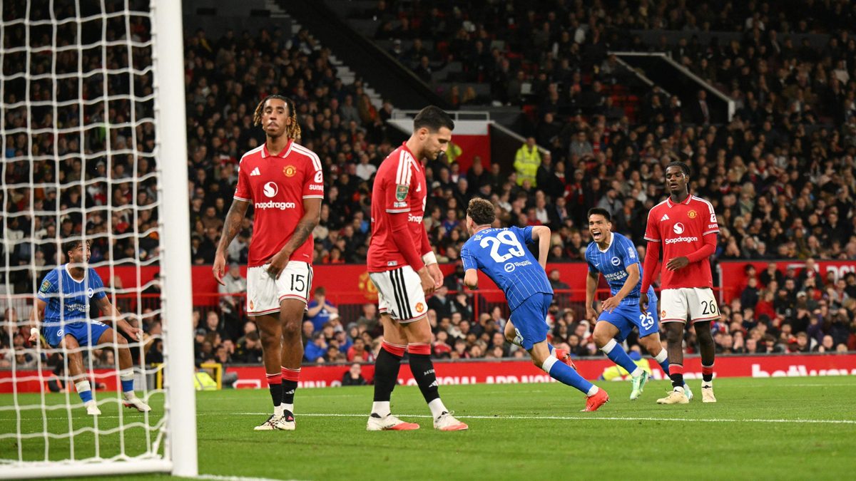 Manchester United geeft voorsprong tegen Brighton uit handen en ligt uit de League Cup