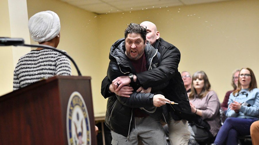 Man who sprayed vinegar on Omar during town hall sentenced to 14 months in prison