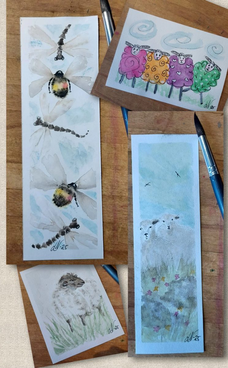 Watercolor bookmarks and little paintings from last year. 🖌️🤍