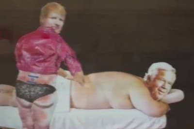 Kunstenaarscollectief zet heisa rond Ed Sheeran te kijk in Los Angeles met satirische projectie