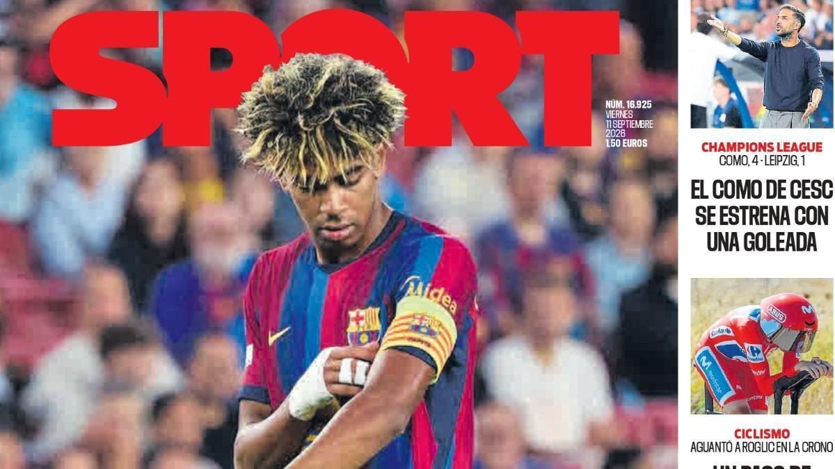Esta es la portada de SPORT de hoy, viernes 11 de septiembre