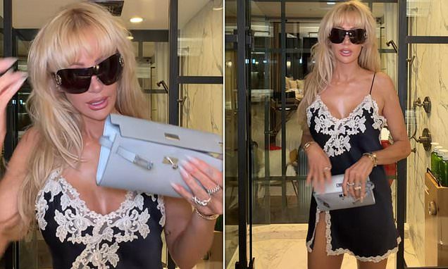 Olivia Attwood shows off £20,000 Hermes clutch bag her boyfriend Pete Wicks got her as she poses in Margot Robbie's lin…