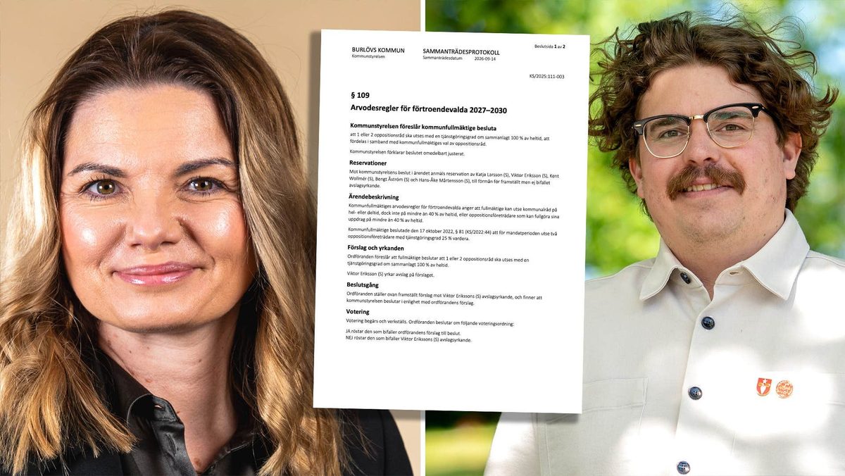 Styret i Burlöv förlorade valet – höjde oppositionens lön