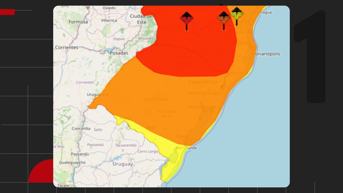Formação de ciclone traz granizo, tempestades e rajadas acima de 90 km/h nesta sexta-feira no RS; veja previsão do tempo