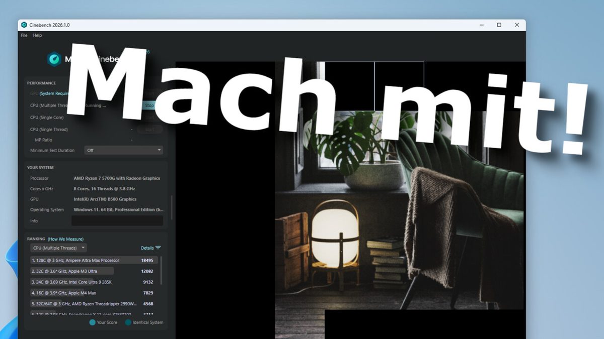 Cinebench 2026 Community-Benchmark: Wie schnell ist dein System beim Rendern? (Update 2)