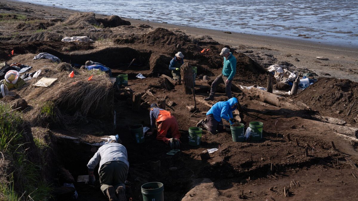 An Alaska storm scattered artifacts. Archaeologists are racing to save what's left