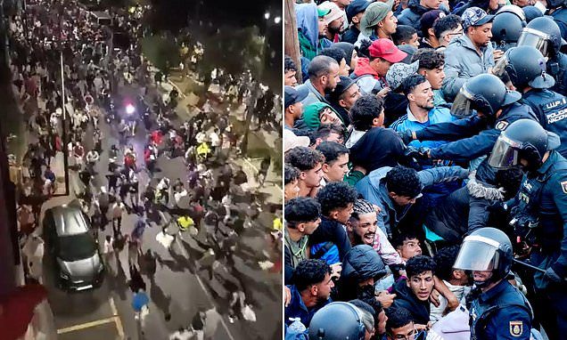 Ceuta overrun: Thousands of migrants charge through streets of Spanish enclave as police attempt to move them to offici…