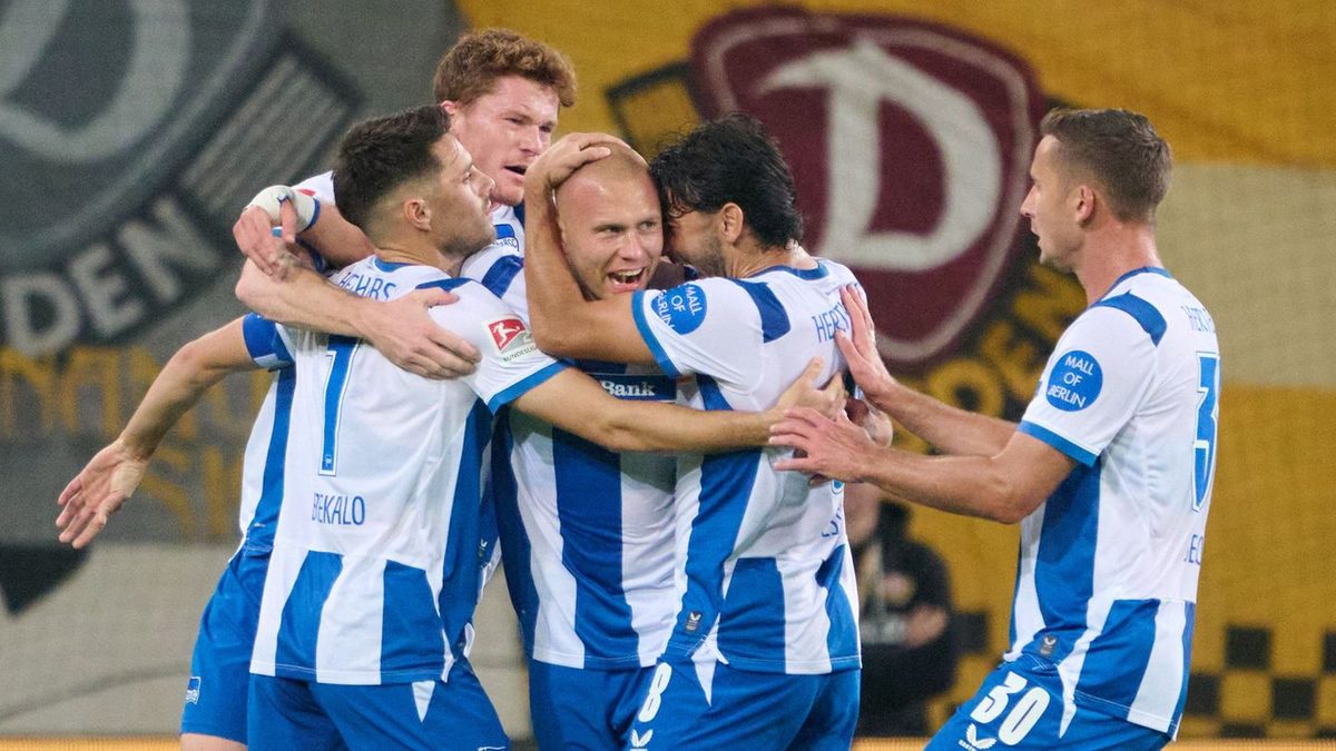 2. Fußball-Bundesliga: Giftig und hitzig nur auf dem Rasen: Hertha siegt in Dresden