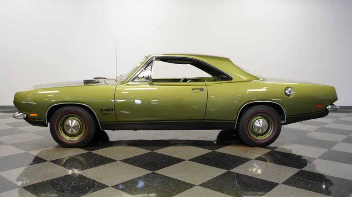 6,900-Mile 1969 Plymouth Barracuda Is A Green-On-Green Torque Monster With A Factory 440