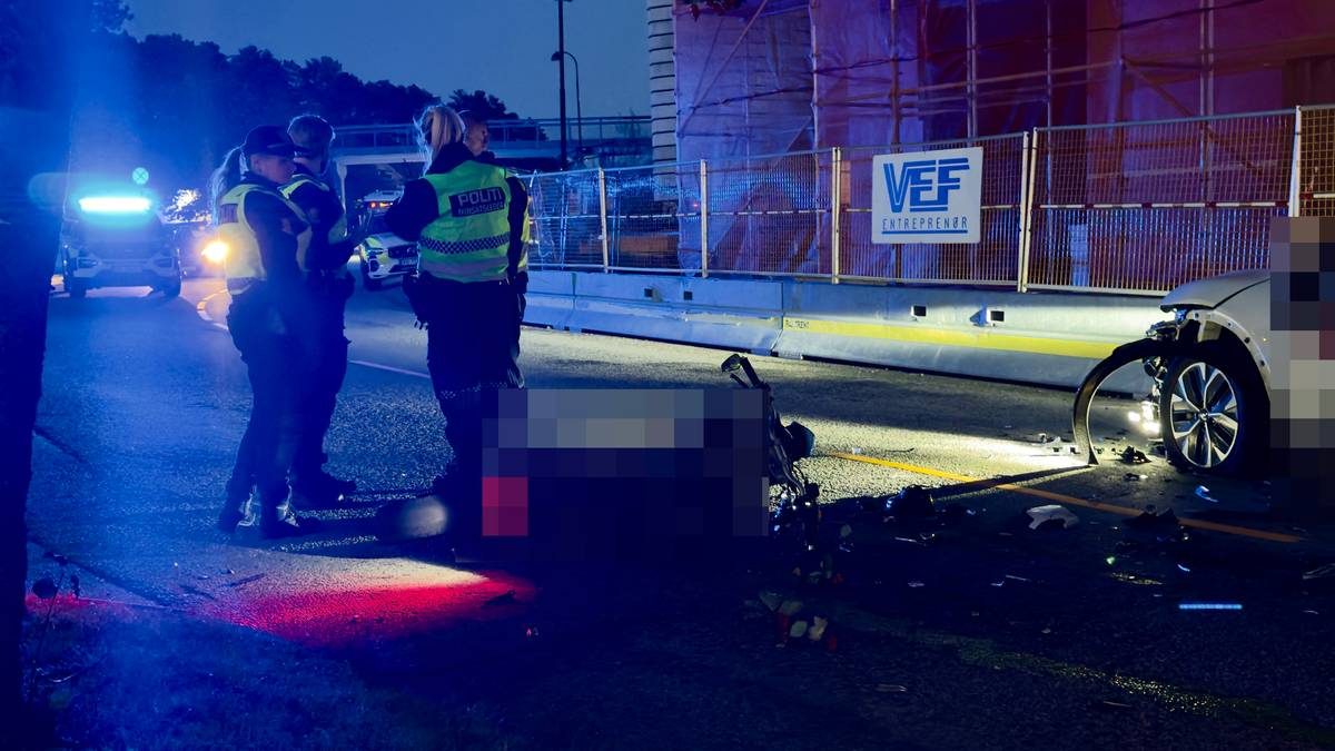 MC-fører til sykehus etter trafikkulykke