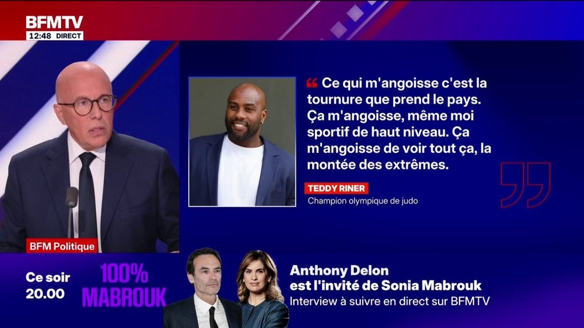 Teddy Riner sur l’extrême droite: “Il a le droit d’exprimer son opinion (...) mais ce n’est pas parce qu’il a un immens…