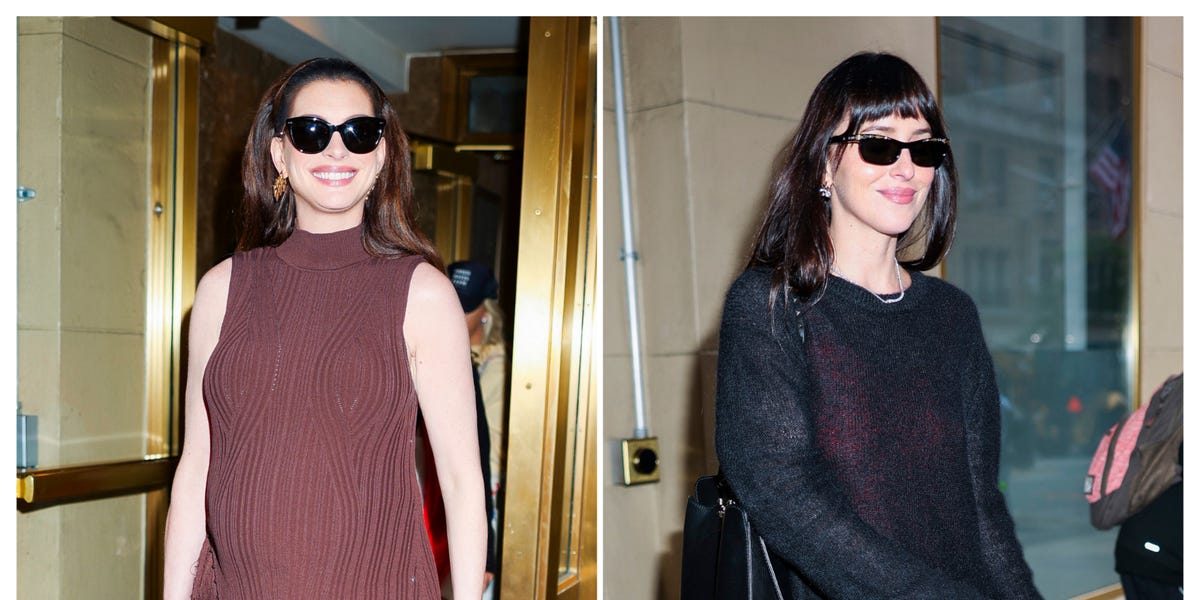 Anne Hathaway and Dakota Johnson Offer Two Takes on This Cozy Fall Silhouette