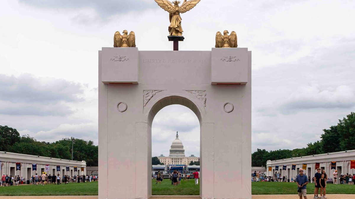 Trump says his D.C. arch will serve as 'military complex' with snipers and drones