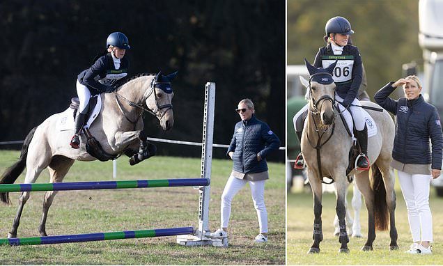 Mia takes the reins! Zara Tindall's 12-year-old daughter follows in her mother's equestrian footsteps at Blenheim Palac…