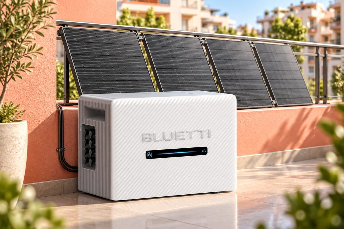 BLUETTI Balco 260 a 1799€, accumulo e 4 pannelli pronti per il balcone