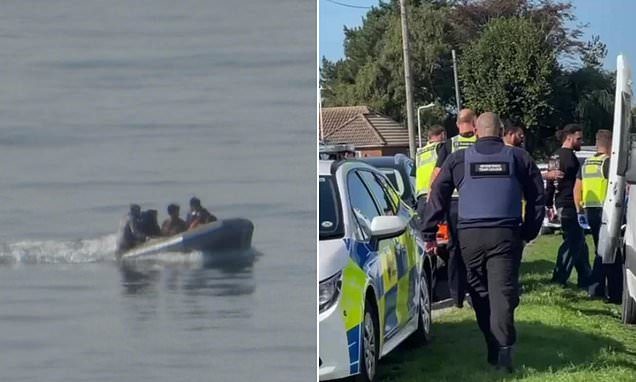 Security breach as unescorted dinghy evades Border Force and lands at Folkestone - with several migrants 'fleeing befor…
