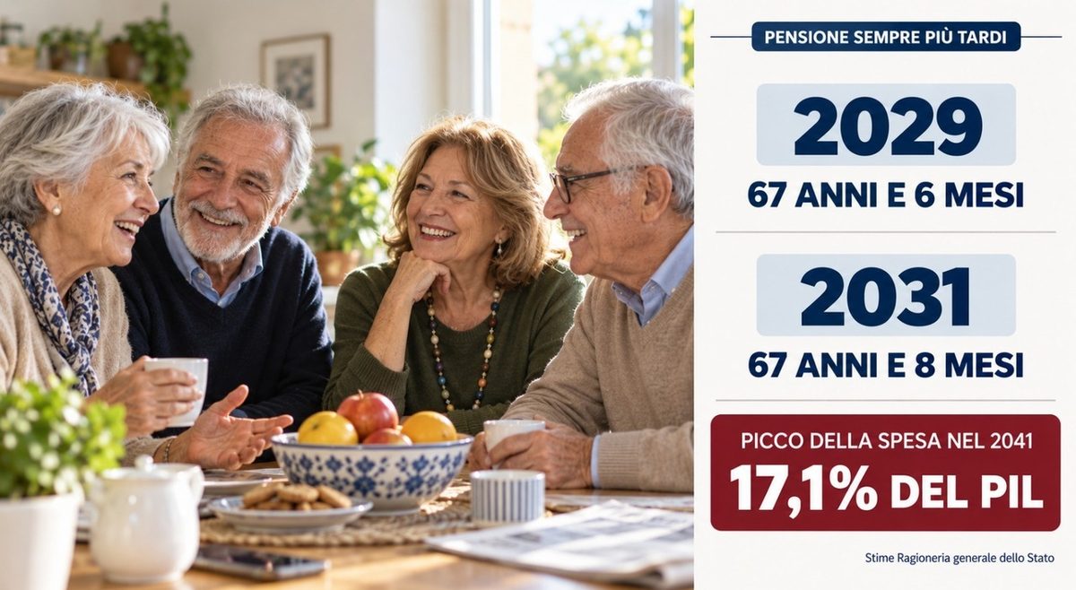 Pensioni, età di uscita sempre più alta: vecchiaia a 67 anni e 8 mesi nel 2031 e, anticipata a 43 anni e 6 mesi di cont…