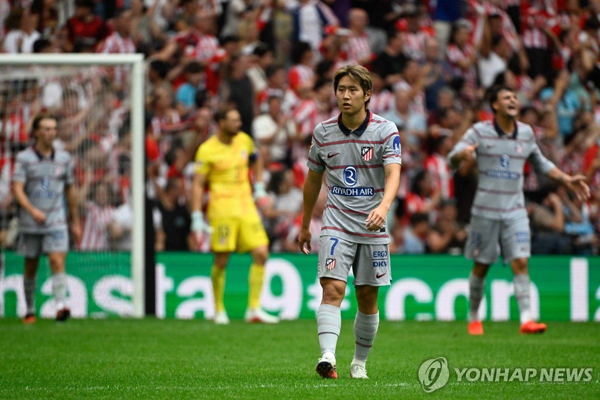 '이강인 골대 불운' 아틀레티코, 빌바오에 0-3 시즌 첫 패배