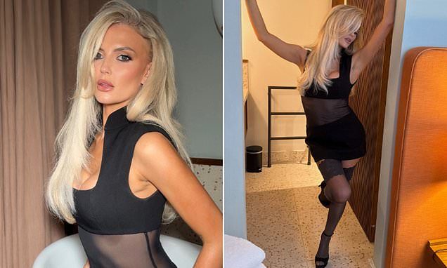 Coronation Street's Lucy Fallon strikes a pose in lace stockings and a daring mini-dress as she shares sizzling snaps f…