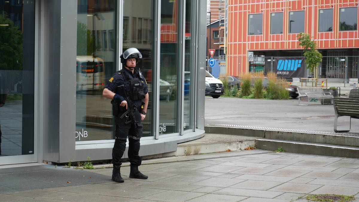 Væpnet politi utenfor kjøpesenter på Hamar – en person pågrepet