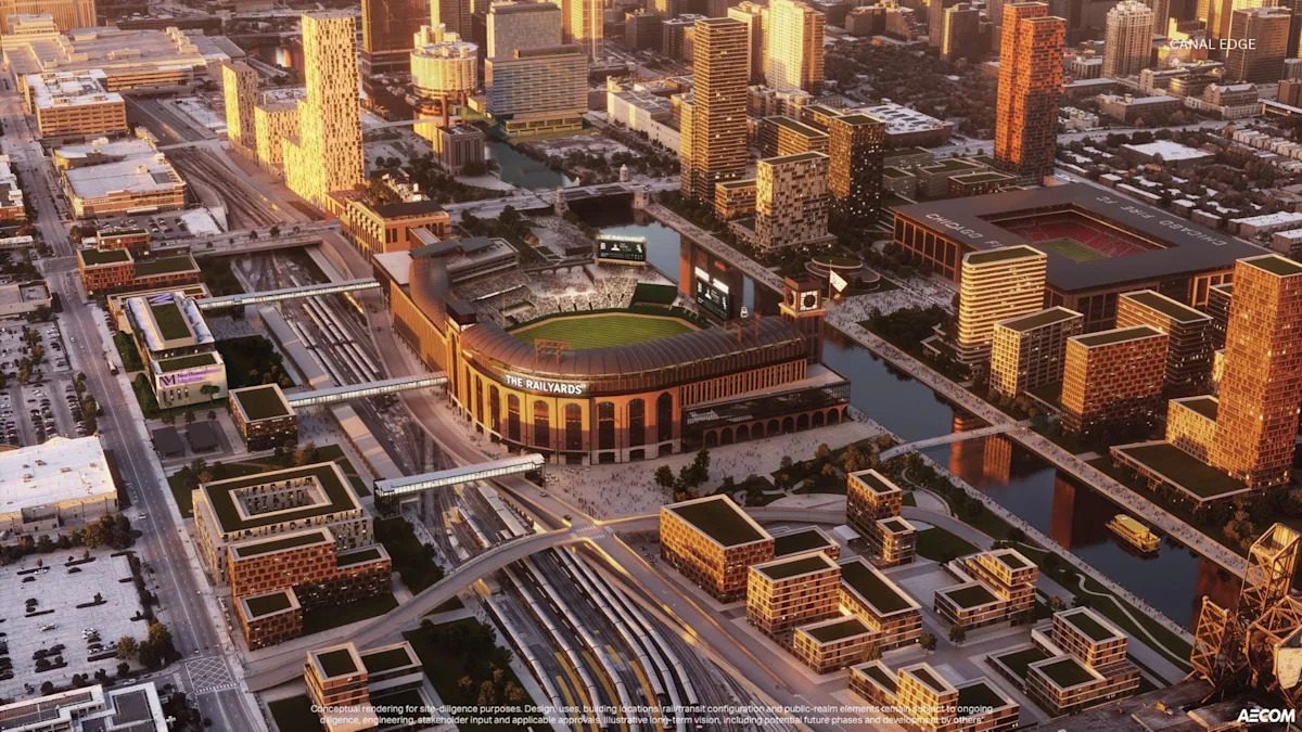 'The Railyards:' New renderings show proposal for riverfront Chicago White Sox stadium