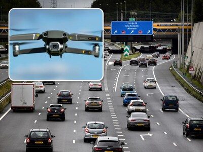Politie houdt verkeer in de gaten met drones, eerste boetes uitgedeeld: ‘Jij ziet ons niet, wij jou wel’