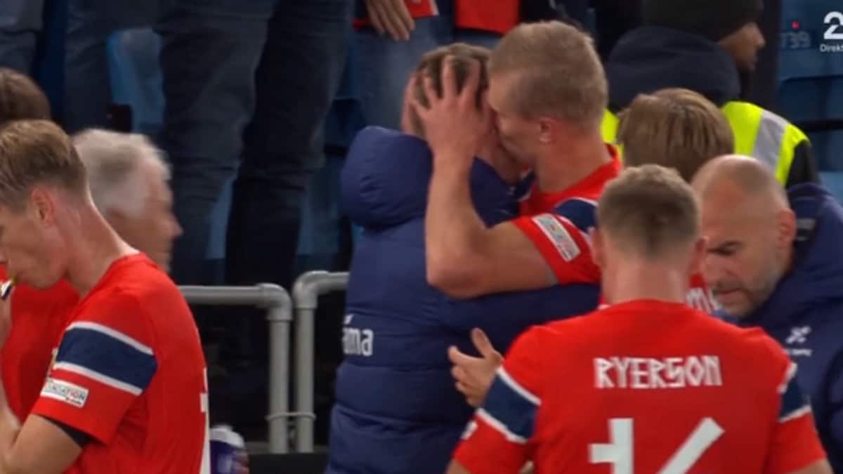 Haaland reddet Norge – her kysser han mannen som hadde æren