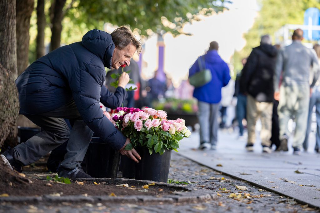 Blomstersalget blomstrer ved Slottsplassen