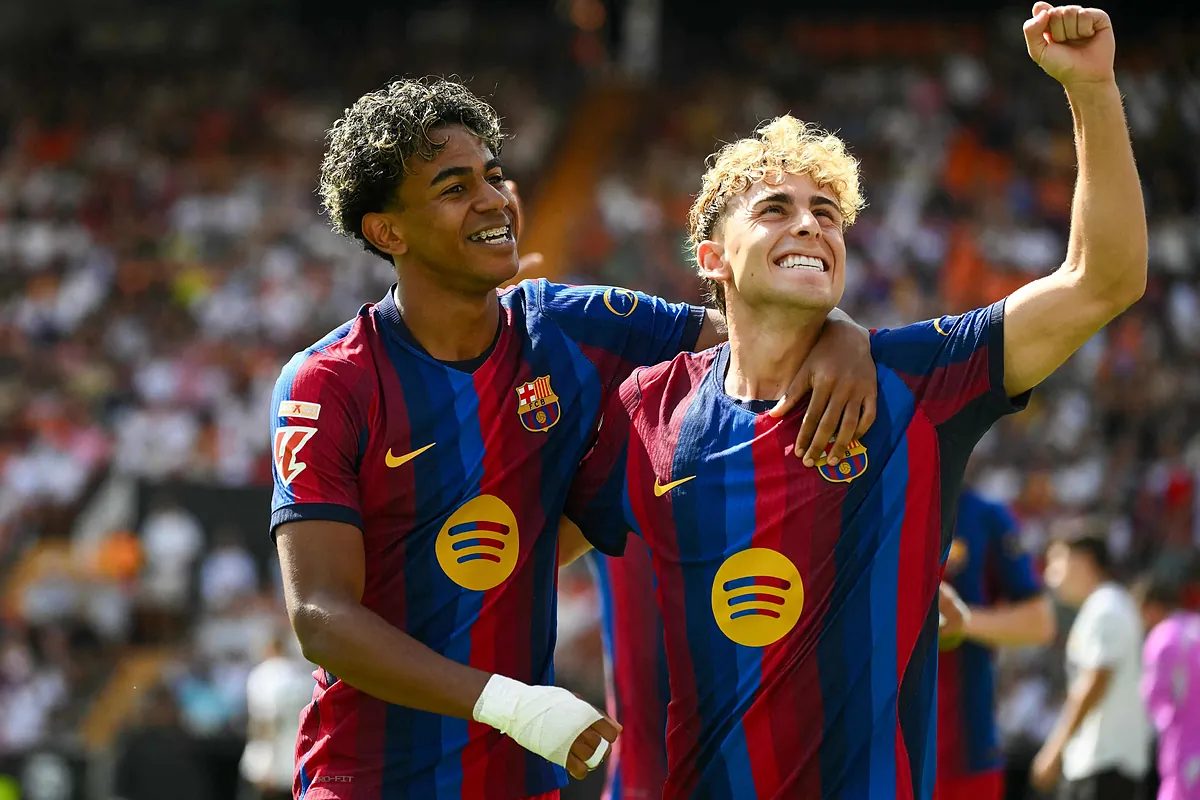Lamine Yamal y Fermín afilan a un Barça que baila en el infierno de Mestalla