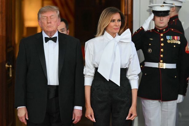 Protesters drown out US national anthem as Trump left 'mortified' ahead of Xi Jinping state dinner