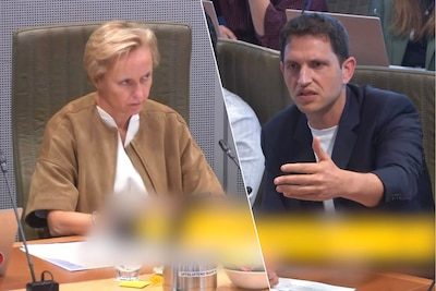 Hét moment dat de wenkbrauwen doet fronsen: minister De Ridder blijft rustig op haar telefoon tikken terwijl ze ondervr…