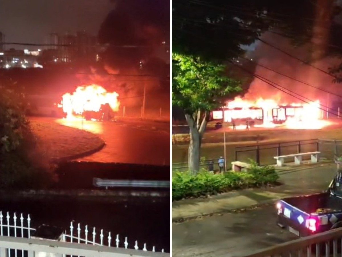 Ônibus do transporte público é destruído por incêndio em Campinas