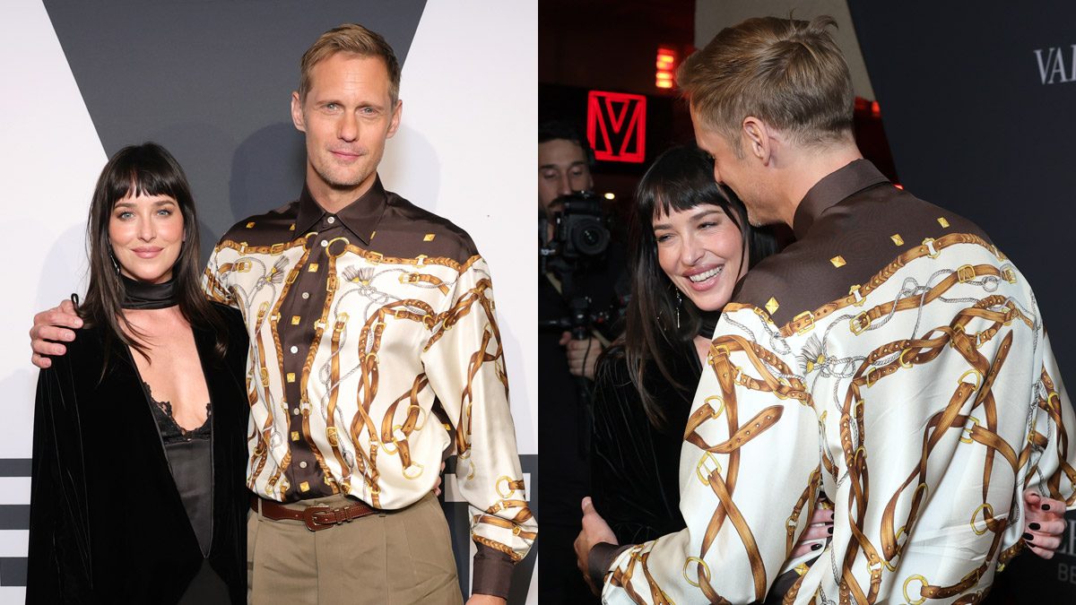 Dakota Johnson Reunites with Alexander Skarsgard (in Shorts!) to Celebrate Their Valentino Ad at L.A. Event