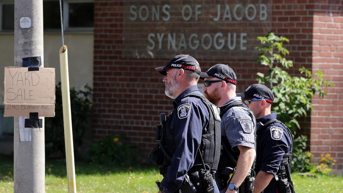 Police say gunman shouted antisemitic threat before opening fire outside Ontario synagogue