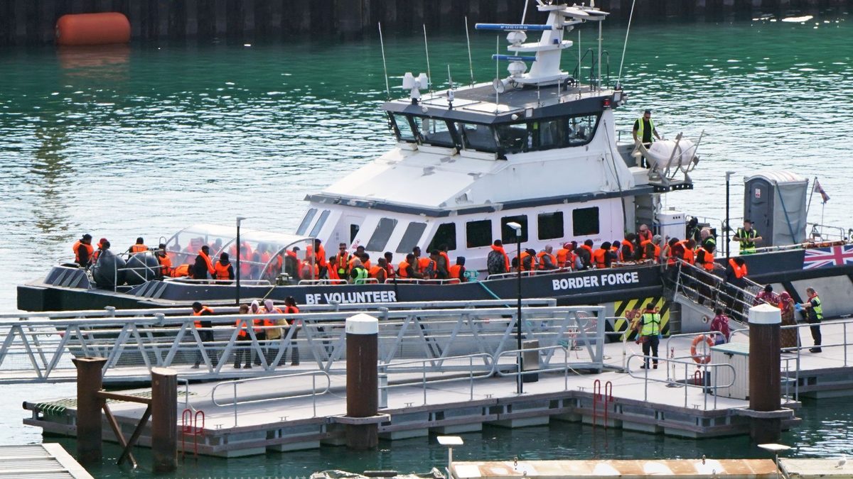 140 migrants in one small boat intercepted in English Channel, Sky News understands