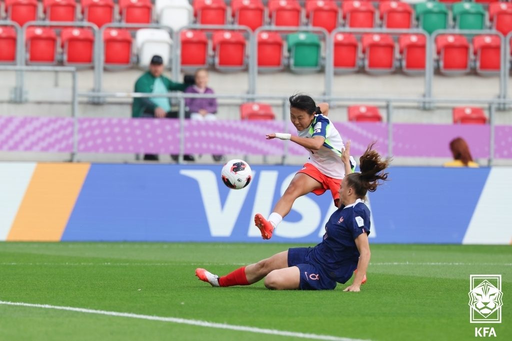 한국 축구, U-20 여자 월드컵 첫판 프랑스와 1-1 무승부