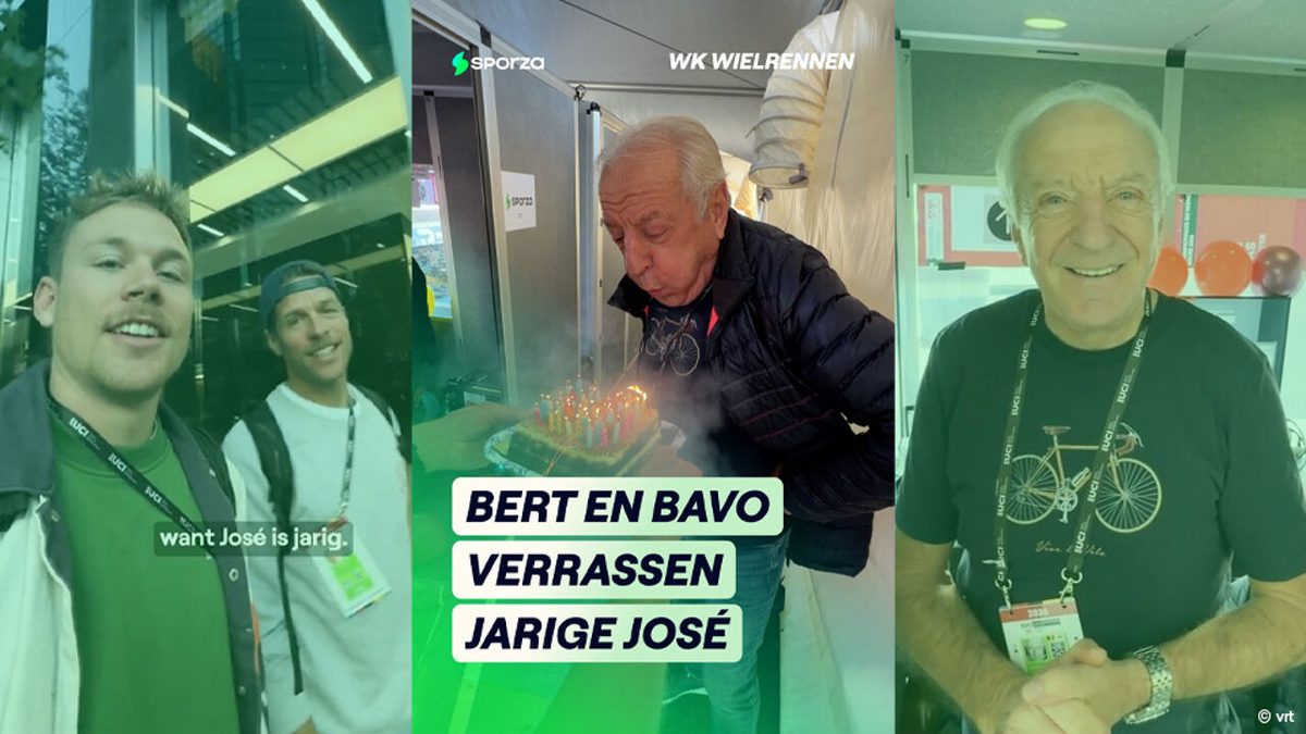 Taart in de commentaarcabine: jarige José De Cauwer (77) krijgt verrassingsfeestje op het WK