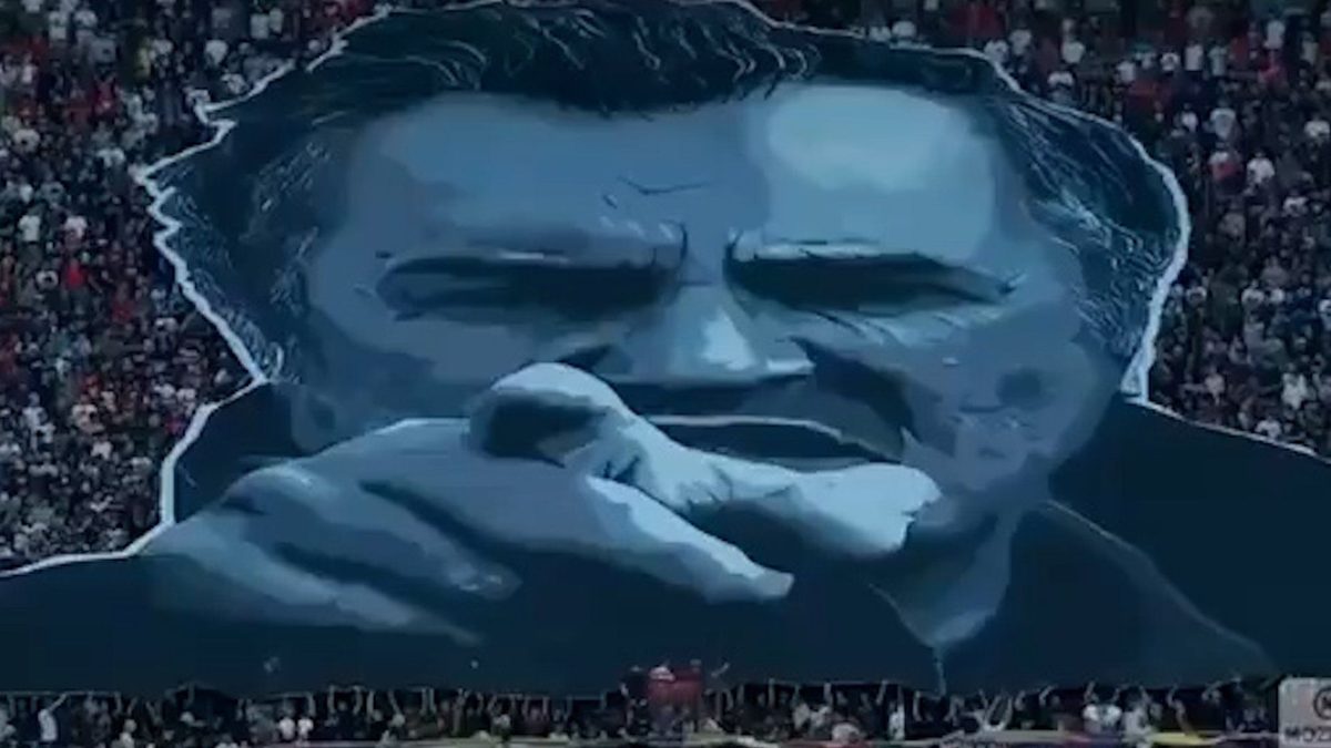 Serbia’s Red Star Belgrade honour Ratko Mladic with tifo