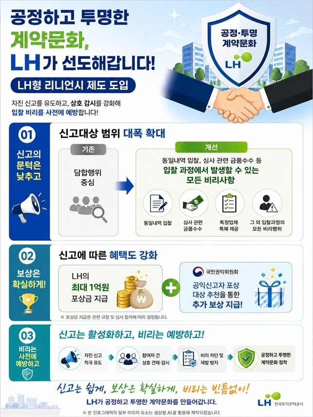 LH, 입찰비리 신고 활성화…'감면 늘리고 포상은 확대'