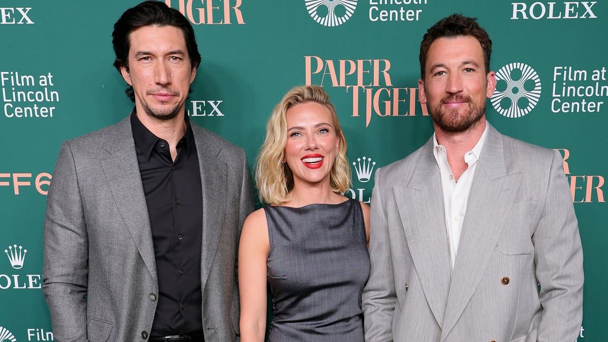 Scarlett Johansson Joins Adam Driver & Miles Teller for ‘Paper Tiger’ Premiere in NYC