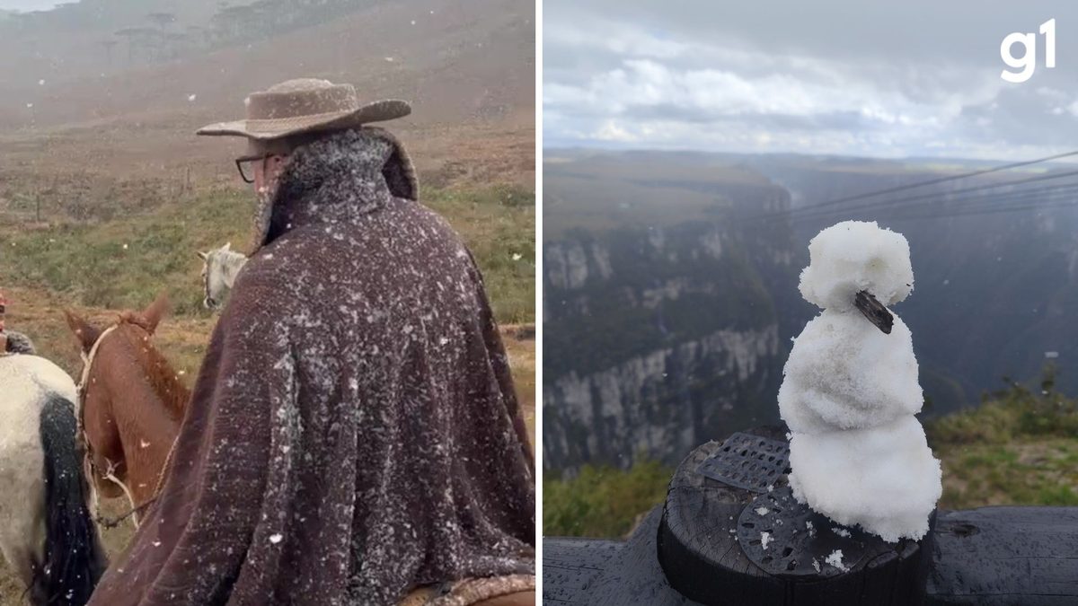 ‘Sensação inexplicável’, diz turista que cavalgou em meio à neve no RS