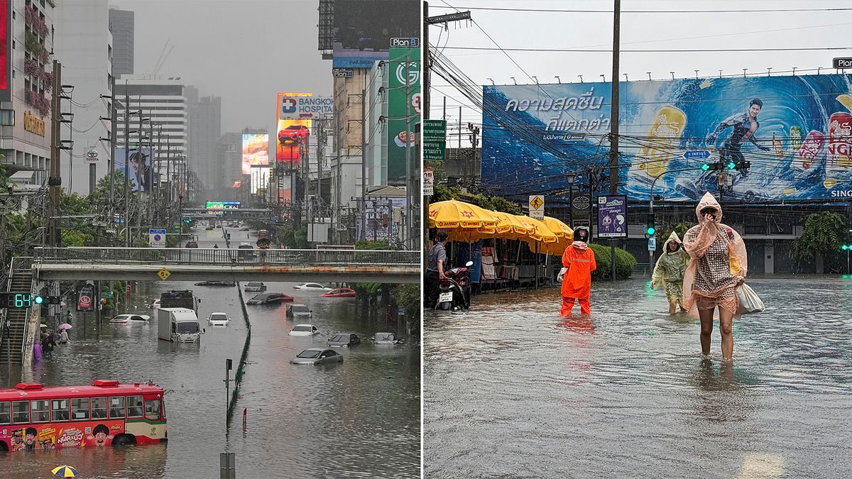 Hela Bangkok översvämmat: ”Når upp till midjan”