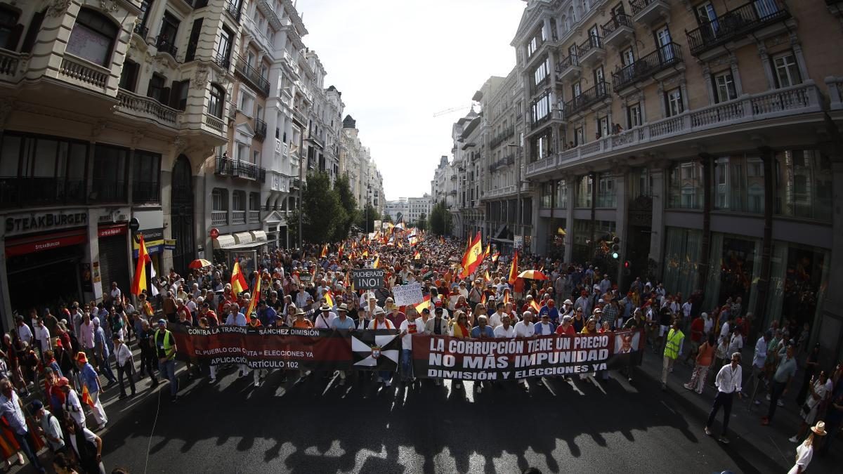 La marcha en apoyo a Ceuta reúne a miles de manifestantes en Madrid y a dirigentes de PP y Vox