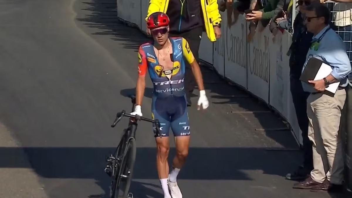 Dura caída de Juan Ayuso en el Gran Premio de Québec