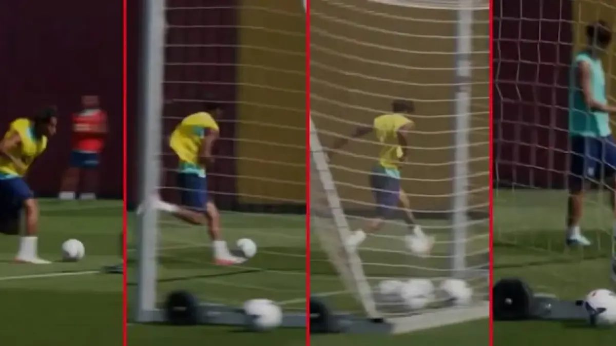 Lamine dejó a todos boquiabiertos: golazo espectacular de tacón en el entrenamiento